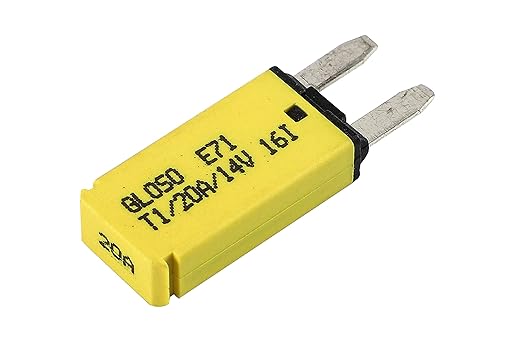 GLOSO Mini ATM Circuit Breaker E71 2.8 mm Automatic 20Amp Circuit Breakers Auto Reset (T1) - 1 Pack (20A)