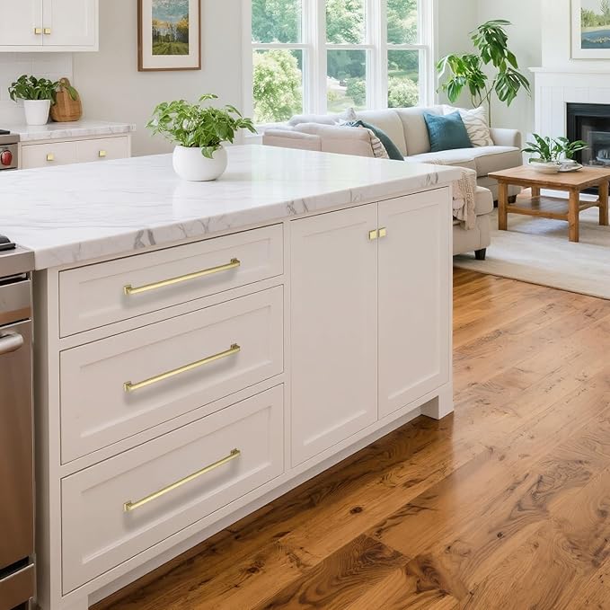 10 Pack 12.6 Inch(320mm) Hole Center Brushed Champagne Bronze Modern Cabinet Pulls Kitchen Cabinet Handles Kitchen Cabinet Hardware Timeless Drawer Pulls for Dresser Wardrobe, Champagne(12.6x10)