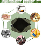 Small Tool Bag,Close Top Wide Mouth Tool Organizer Bag,Large Capacity Tool Bags for Men,Canvas Tool Storage Bag for Storage Handbag for Screwdrivers,Wrench,Pliers Hand Tools (Army Green, 16 Inch)