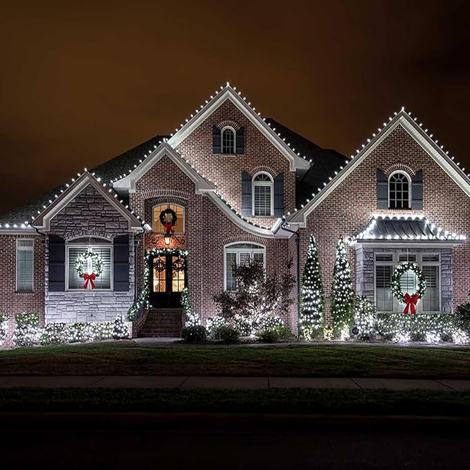 Meconard C9 Led Replacement Christmas Light Bulbs, C9 Shatterproof Led Bulbs for Christmas Indoor Outdoor String Lights, E17 Intermediate Base, Commercial Grade Holiday Bulbs, Cool White, 25Pack