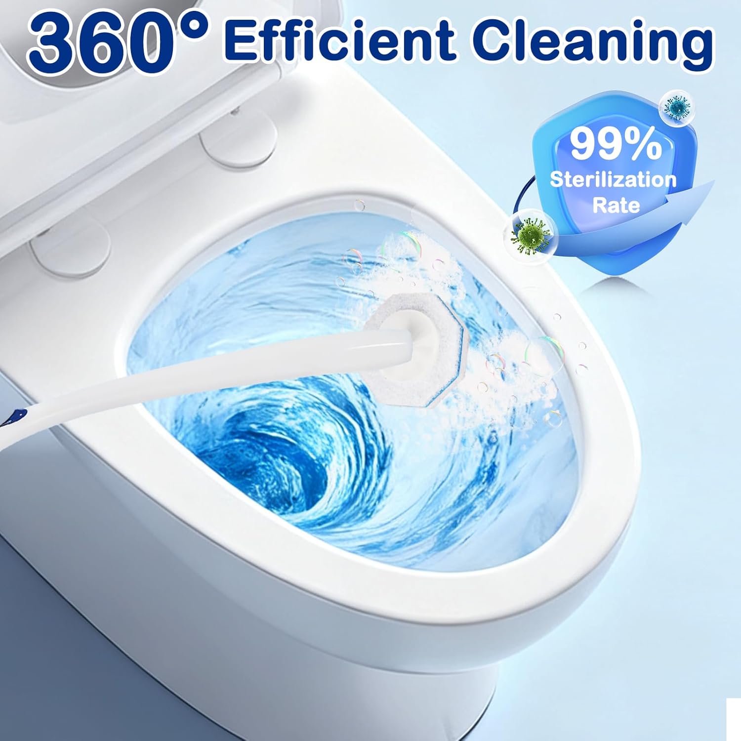 100 Count Disposable Toilet Wand Refills for Toilet Wand, 5X Cleaning Power Scrubber Refill, Replacement Heads for Toilet Cleaning, 360° Efficient Cleaning, No Falling Apart, Fresh Fragrance.