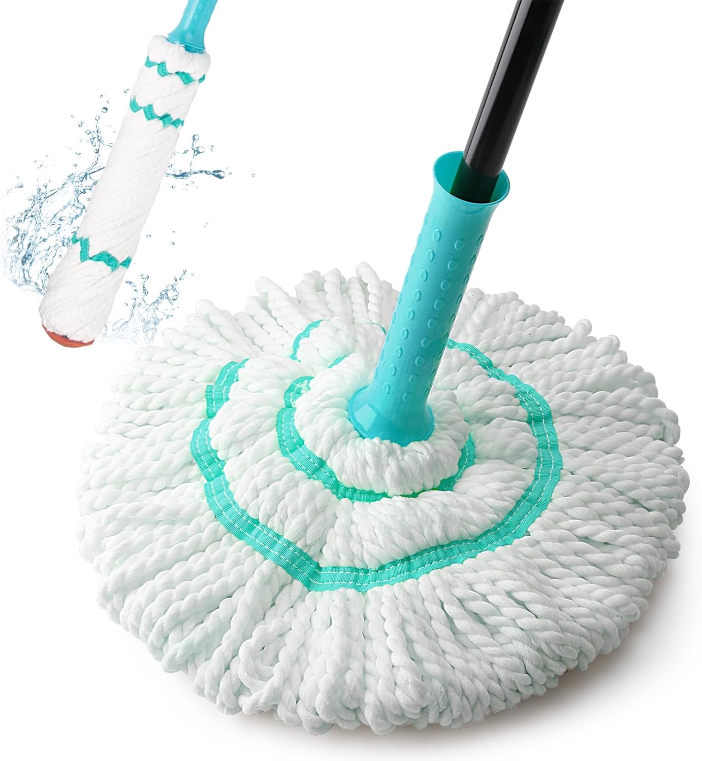 KeFanta Self Wringing Twist Mops for Floor Cleaning, Microfiber Floor mop with 57 " Long Handle, Easy Wring Mop for Hardwood Commercial Household Clean
