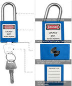 SAFBY Lockout Tagout Locks, Safety Padlock, Keyed Differently Loto Safety Padlocks for Lock Out Tag Out Kits Station (Blue 11-20)