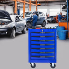 7-Drawer Steel Rolling Tool Cart with Wheels & Handle, Heavy-Duty Tool Chest Storage Cabinet for Garage and Workshop
