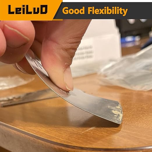 LEILUO 10 Pack Oscillating Tool Blade 8 Rigid and 2 Flexible Multitool Scraper Blades for Caulk Paint Adhesive Removal Compatible with DeWalt Makita Dremel and More