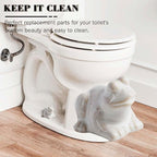 Toilet Bolt Caps, White Frog Ceramic Bolt Caps Covers, Fun and Cute Bathroom Decor for Easy Toilet Installation - Decorative Covers (White frog)