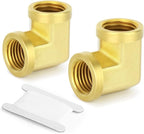 Gasher 8PCS Brass Pipe Fitting Female Elbow 1/8 Inch NPT x 1/4 Inch NPT x 3/8 Inch NPT x 1/2 Inch NPT