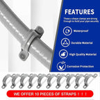 (3/4" Dia * 50 Feet) Yariwiz Flexible Electrical Conduit Liquid Tight PVC Conduit Kit with 5 PCS Coupling, 3 PCS Elbow and 10 PCS Strap, Sealtight Seal Flex Liquidtight Wire Outdoor Non Metallic Grey