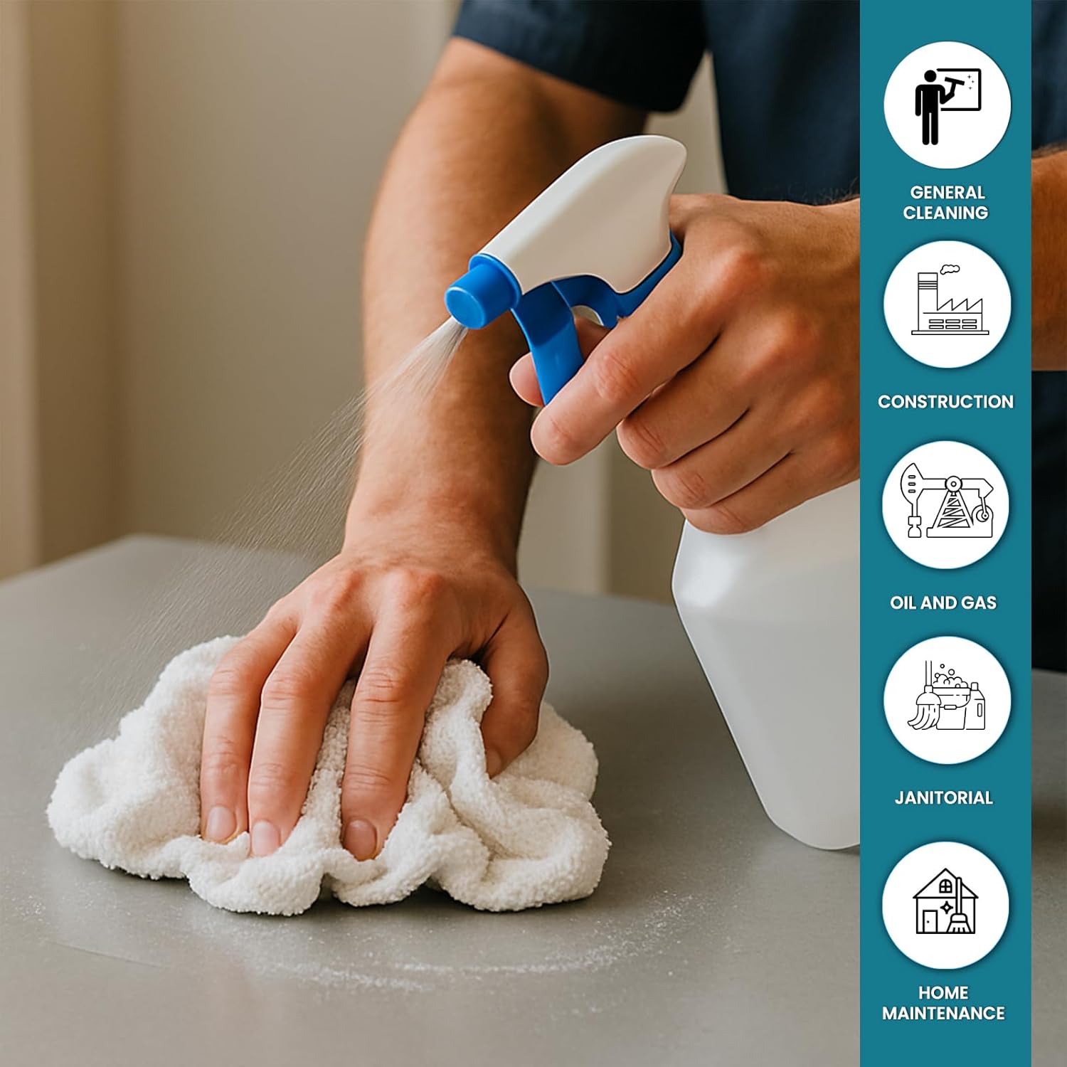 Premium Terry Towels for Cleaning - 600 lbs Pallet - 12x50 lbs. Box, 20”x20” - 100% Cotton Towels Cleaning Rags - White Terry Cloth Rags for Garage, Shop, Auto, Home & Janitorial Use