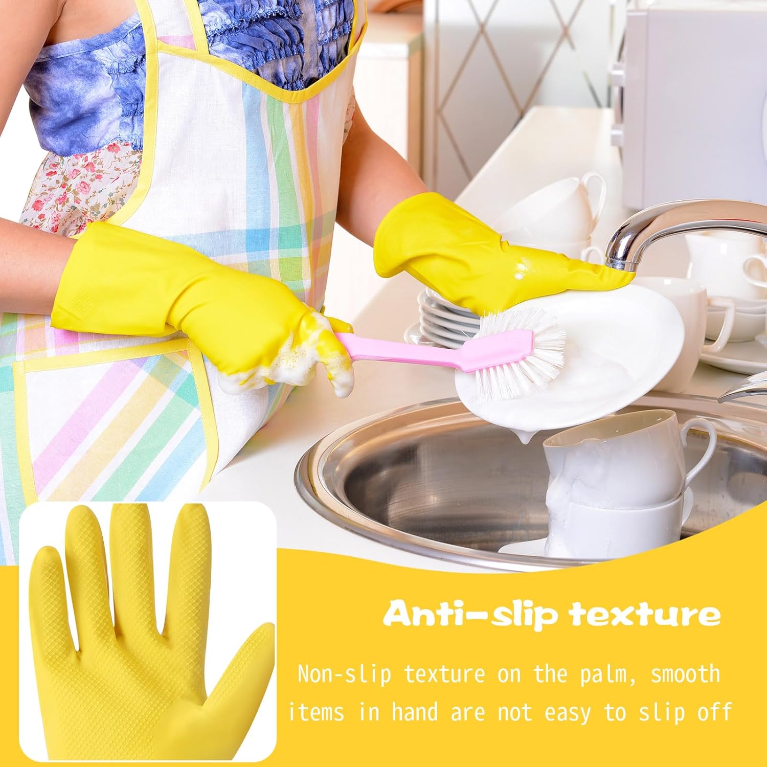 36 Pair Reusable Household Gloves Long Rubber Dishwashing Gloves Kitchen Cleaning for Dishes Clean Gardening