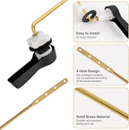 Hibbent Universal Metal Front Mount Toilet Handle Replacement Kit, Brass Toilet Flush Tank Lever with Stainless Steel Flapper Chains for Most Toilets, Oil-Rubbed Bronze Finish