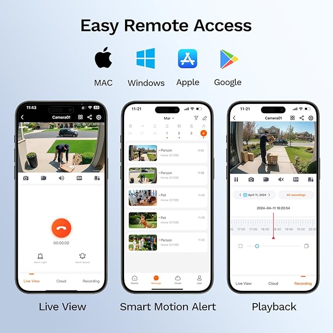 LongPlus Smart 4K 8CH Home Security Camera System, 4Pcs Wired PoE IP Cameras System Outdoor with Person/Pet/Vehicle Detection, 12MP 8CH NVR with 2TB HDD for 24-7 Recording, LP8ME84B1