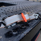 VULCAN Complete Axle Strap Tie Down Kit with Wire J-Hook Ratchet Straps - Silver Series Webbing - Includes (4) 22 and (4) 36 Inch Axle Tie Downs, and (4) 8' Wire Hook Straps