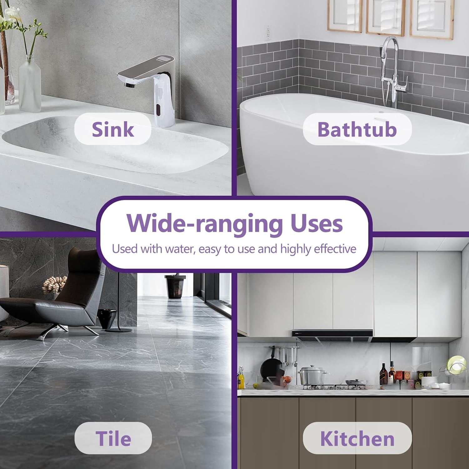 Toilet Bowl Cleaner Powder - Self-Activating Toilet Cleaner for Stubborn Stains & Limescale, Deep Cleaning Foam with Lavender Fragrance, Safe Toilet Cleaning Supplies (4 Packs × 3 oz)