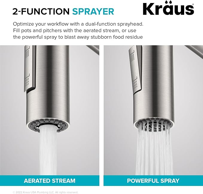 KRAUS Oletto Touchless Sensor Commercial Pull-Down Single Handle Kitchen Faucet with QuickDock Top Mount Assembly in Spot Free Antique Champagne Bronze, KSF-2631SFACB