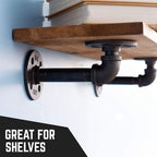 PIPE DÉCOR 1/2” x 11” Malleable Cast Iron Pipe Nipple, Pre-Cut Connectors, Industrial Steel Grey Fits Standard Half Inch Black Threaded Pipes Nipples and Fittings, Build Vintage DIY Furniture, 6 Pack