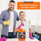 Multi Purpose Cleaner Pet Odor eliminator - Concentrate MAKES 64 GALLON - MADE IN USA- pH Neutral - ORANGELEAN Strong Odor Floor Cleaner - Orange Stain Remover 128 oz