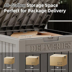 48 Gallon Package Delivery Box for Porch, Outdoor Storage with Lockable Secure, Large Double Wall Resin Outdoor Package Delivery and Waterproof