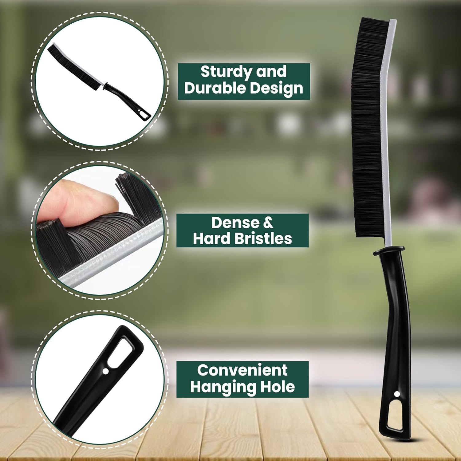 Crevice Cleaning Brush Set – 6Pcs Hard Bristle Cleaning Tools for Grout, Tile Floors, Gaps & Narrow Spaces – Small Grout Scrub Brush for Cleaning Bathroom, Shower, Window Tracks, Kitchen