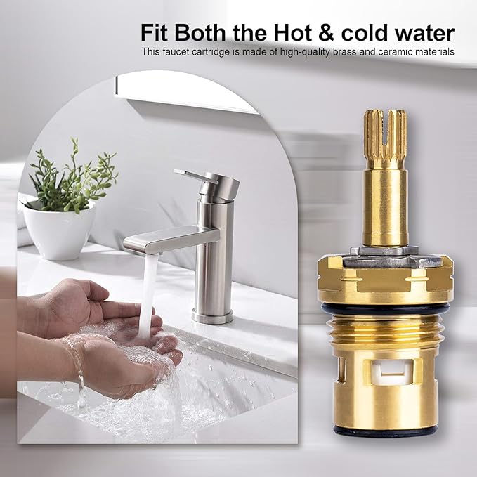Faucet Cartridge Compatible with American Standard 994053-0070A or 994053-0070A/H Bath & Kitchen Faucet Replacement Valve Cartridge, 4z-24h Hot and Cold Replacement Stem, Brass
