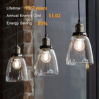 VOLIVO 24 Pack A19 Vintage LED Edison Bulbs, Dimmable, 60W Equivalent, High Brightness 5000K Daylight, Ultra-Bright, 7W E26 Standard Base, CRI80+, 800Lumens, Clear Glass Filament Bulb for Home