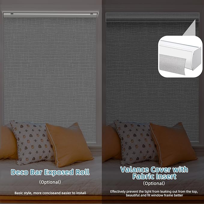 SmartWings Motorized Smart Blinds with Remote, Custom Automatic 100% Blackout Roller Shade Compatible with Alexa/Homekit/Google, Electric Smart Blinds for Indoor Windows, Safari Smoke