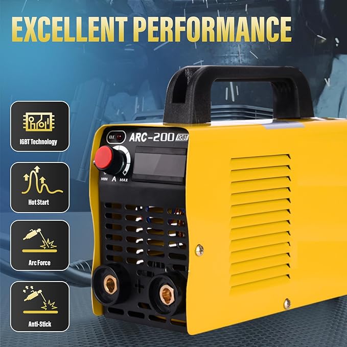 Welding Machine, 110V Plug, 200Amp Power,Beginner Welder With Display LCD Use Welding Rod Equipment Tools Accessorie