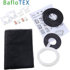 DIY Magnetic Window Screen Replacement Adjustable Mesh Screen with Magnets Fits 72"Hx48"W Black Frames with Grey Fiberglass Screen