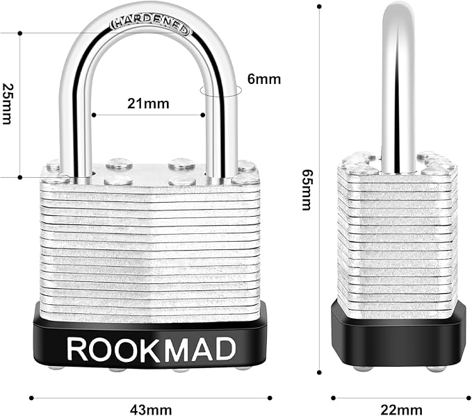 Keyed Padlocks, Laminated Steel Padlock, Keyed Alike Locks with Same Keys, PE Plastic Hoop, The Lead Content of This Pad Lock complies with CA65, 40 Pack