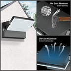 Modern Sleek LED Flood Light, 360° Rotatable 120W Commercial Wall Pack with Dusk to Dawn, 14200LM 5000K Waterproof Outdoor Lighting for Yard, Driveway, Car Lot, Building