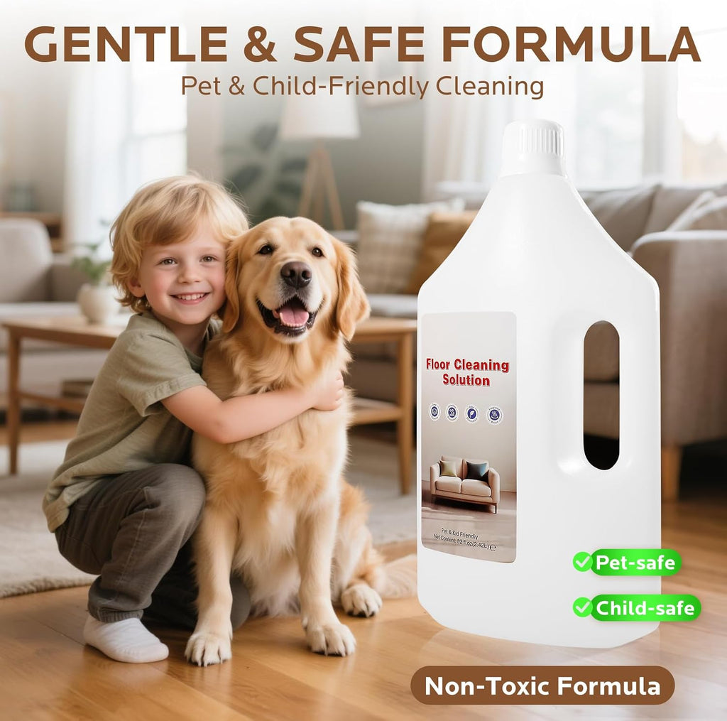 Floor Cleaning Solution,82 Fl Oz - Compatible with All Roborock Mopping Robots (S7, S8, Qrevo, Q7, Q8 series),Low-Foam Pet & Kid Friendly（Fresh Fragrance）