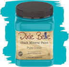 Dixie Belle Paint Company Chalk Finish Furniture Paint - Pure Ocean (32oz) - Matte Bright Teal Chic Chalk Mineral DIY Furniture Paint