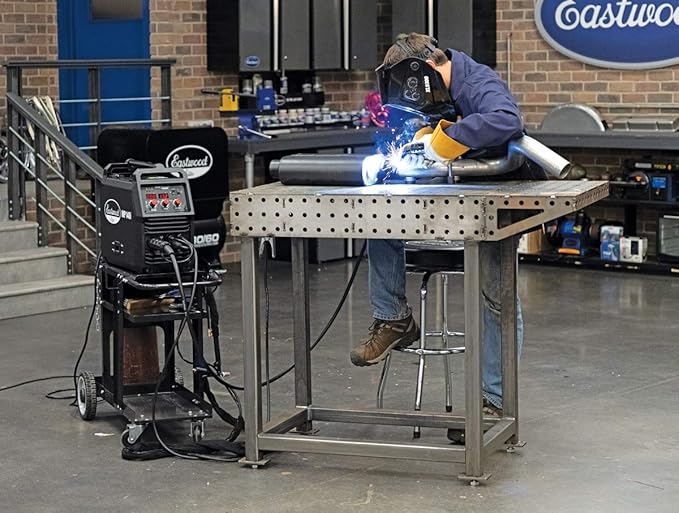 Eastwood Elite MP140i Multi Process Welder | All in One Powerful 110V Inverter Portable Welding Machine | MIG TIG Stick Compatible with Built-in Spot Weld Timer | Perfect DIY Home Garage Spot Welder