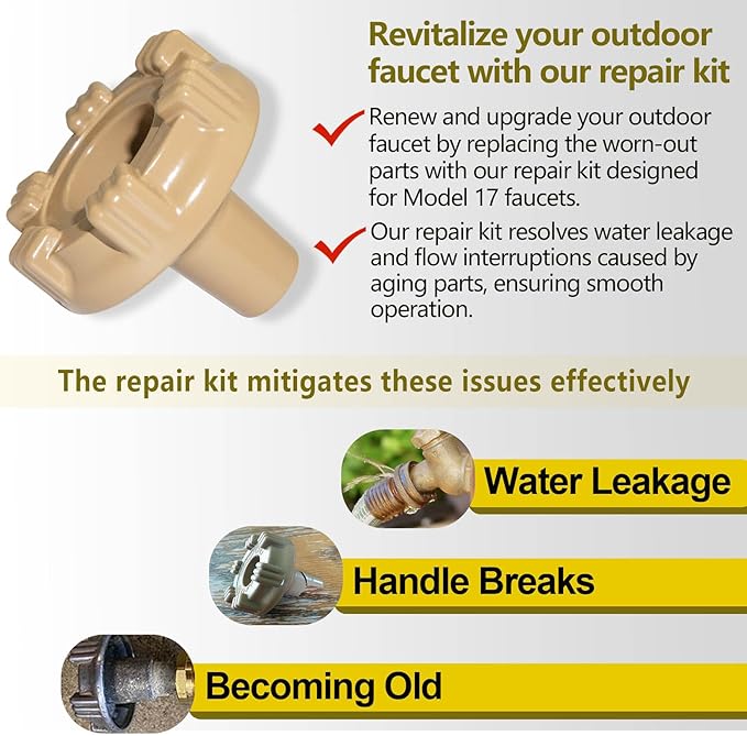 RK-17MH Outside Faucet Repair Kit Metal Handle Compatible with Woodford Model 17