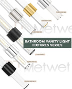 Bathroom Light Fixtures, Brushed Nickel Vanity Lights Over Mirror with Cleae Glass Shade, 2-Light Modern Wall Sconces Up and Down Wall Lamp for Bathroom Bedroom Hallway, VL834-BN-CH