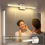 Brushed Nickel Vanity Light for Bathroom - 5CCT Dimmable, Adjustable Angle, 23.62-inch Long 16W LED Bar Light Fixture Over Mirror - Modern Wall Lighting