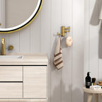 Angle Simple Towel Hooks Swivel, SUS 304 Stainless Steel 3 Arms Foldable Hand Towel Holder, Coat Hooks, Brushed Gold, 2 Pack