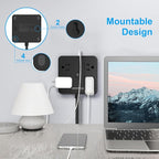 Surge Protector Power Strip 15 ft Cord,Long Power Strip with 4 Widely Outlets, Thin Extension Cord with 3 USB Ports(1 USB C Port),Slim Desk Charging Station,Black(2 Pack)