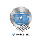 Evolution 14BLADETS 14" 90T Thin Steel Blade TCT Saw Blade for Evolution S14CPS, S15CPS, S355MCS, S355CPSL, S380CPS, EVOSAW380 1" Arbor Max 1600 RPM Precision Cutting for Metalworking