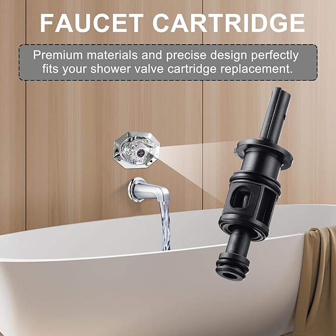 Dreyoo 1 Pack Compatible with 9742920 S742920 Pull and Turn Tub Shower Cartridge, Compatible with Pfister Avante Series Lavatory, Tub Faucet, Shower Valve Cartridge Replacement Part (Plastic Stem)