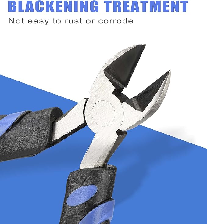 6-Inch Side-Cutting Pliers Diagonal Pliers with heavy Duty Nickel Chromium Steel Construction