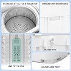 Zynkez 18Lbs Washer and 10Lbs Dryer Combo, Full Automatic Portable Laundry Set with 7 Wash Programs, 5 Dry Modes, Stainless Steel Tub, Compact for Apartments, Dorms, RVs