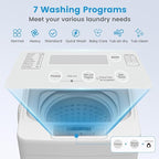 VCJ Portable Washing Machine, 20 Lbs Full-Automatic Portable Washer with 7 Wash Cycles, LED Display, Electric Laundry Machine for Apartment, RVs, Dorms