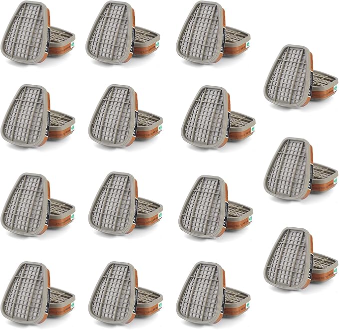 6001 Filter Cartridges for Respirator, Dust-Proof, Organic Vapor, Pollen and Chemical Cartridges, Compatible with 6200, 6800, 7502, FF402 Respirator 30PCS(15Pack)