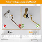 Hibbent Universal Metal Side Mount Toilet Handle Replacement Kit, Brass Toilet Flush Tank Lever with Stainless Steel Flapper Chains for Most Toilets, Brushed Gold
