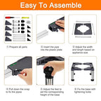 PATIKIL Mini Fridge Stand, 4 Strong Feet Laundry Stand Base Multi-Functional Adjustable Base Tray Anti-Vibration for Refrigerator Washing Machine Dryer Dishwasher AC, 11.4"-12.6" Height