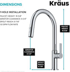 KRAUS Oletto Single Handle Pull Down Kitchen Faucet in Chrome, KPF-2820CH