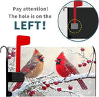 Kawani Winter Mailbox Cover Christmas Birds Holly Berry Branches Snow Mailbox Covers Magnetic Standard Size 25.5x21 Inch Winter Xmas Holiday Post Letter Box Cover for Garden Yard Decor