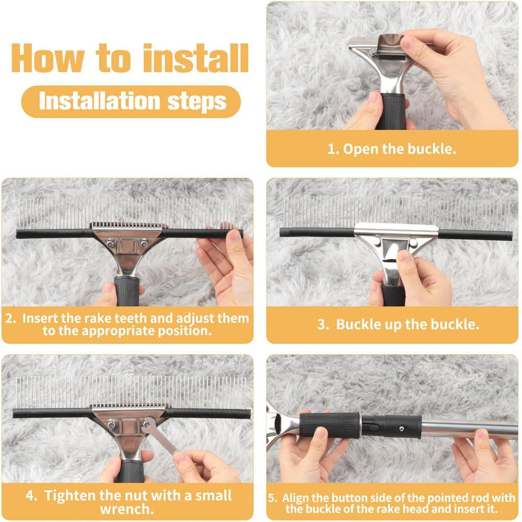 Big Carpet Rake with Long Handle, Making Carpets Fluffy Again, Clean Hair, Let Carpet Restore Softness