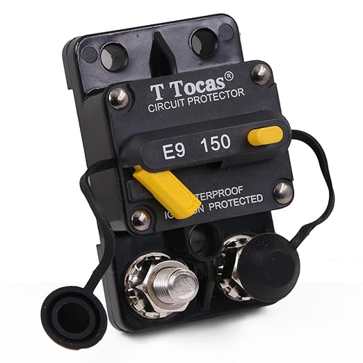 E9 150A Amp Circuit Breaker Double 3/8" Studs with Manual Reset 12V - 48V DC | UL Certified, Waterproof IP67 150A Switchable